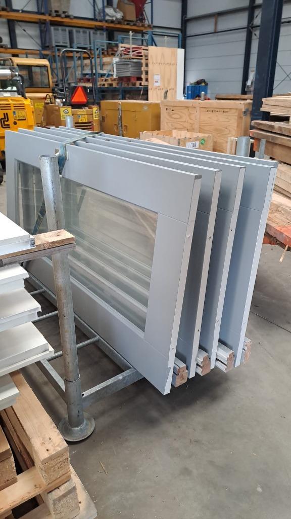 2 Hardhouten meranti deuren met veiligheidsglas per stuk, Doe-het-zelf en Verbouw, Deuren en Horren, Gebruikt, Binnendeur, 200 tot 215 cm
