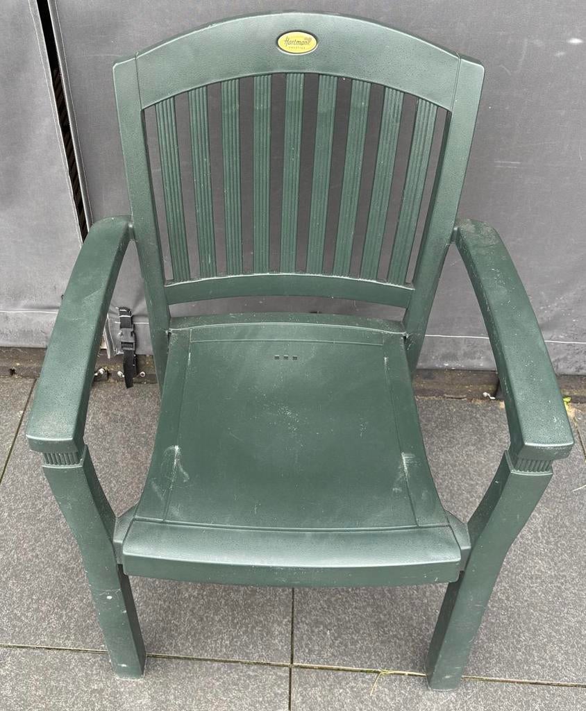 Nette hartman stapelstoelen (7 stuks ), Tuin en Terras, Tuinstoelen, Ophalen, Gebruikt, Kunststof