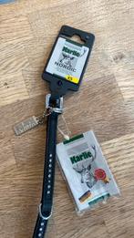 Nieuw zwart lederen honden halsbandje, Dieren en Toebehoren, Ophalen, Nieuw