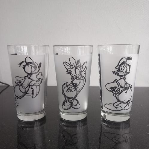 3 verzamelglazen Disney figuren Donald Duck en Daisy Duck, Verzamelen, Disney, Zo goed als nieuw, Servies, Donald Duck, Ophalen of Verzenden