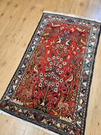 Vintage handgeknoopt perzisch tapijt ghom 125x72, 50 tot 100 cm, 100 tot 150 cm, Gebruikt, Rechthoekig