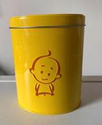 Ovaal geel blik van Zwitsal met poppetje. Hoogte 15 cm., Ophalen of Verzenden, Zo goed als nieuw, Overige, Overige merken
