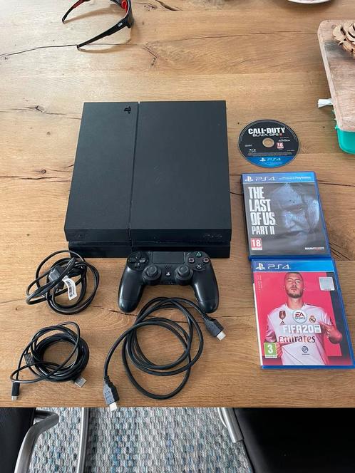 Playstation 4 incl. 3 games, Spelcomputers en Games, Spelcomputers | Sony PlayStation 4, Gebruikt, Original, 500 GB, Met 1 controller