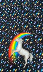 Unicorn bubbles french terry paneel voor en achterkant, Hobby en Vrije tijd, Stoffen en Lappen, 120 cm of meer, Nieuw, Ophalen of Verzenden