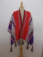 Peru/folkore mooie fleurige poncho/cape/mantel/sjaal! L/XL, Verzenden, Zo goed als nieuw, Maat 46/48 (XL) of groter, Overige kleuren
