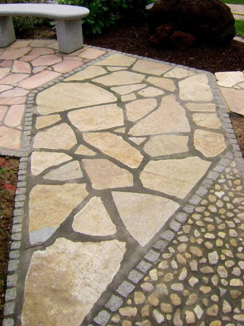 mediterraanse flagstones Yellow Saliq 3-5 cm dik, Tuin en Terras, Tegels en Klinkers, Nieuw, Terrastegels, Natuursteen, 10 m² of meer