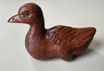 Boxwood Netsuke van een eend - Japan, Antiek en Kunst, Ophalen of Verzenden