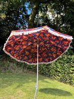 Vintage bloemen parasol origineel jaren 60-70 met franjes, Ophalen, Gebruikt, Minder dan 1 meter, Strandparasol