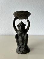 Oud Bronzen Aap aapje met schaal, kunst brons fine art, Ophalen of Verzenden