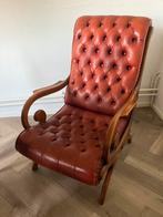 Leren fauteuil vintage jaren 60 Antieke Chesterfield Slipper, Huis en Inrichting, Fauteuils, Ophalen, Gebruikt, Chesterfield Slipper