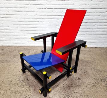 Replica rode en blauwe fauteuil van Rietveld, 1980s beschikbaar voor biedingen