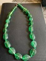 Glazen kralenketting, Ophalen of Verzenden, Gebruikt, Groen, Overige materialen