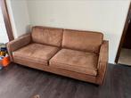 Cognac suede lederen bank 3 zits, Huis en Inrichting, Banken | Bankstellen, Ophalen