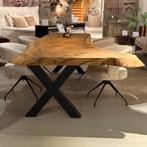 Boomstam eettafel 300cm, Ophalen, Teakhout, 200 cm of meer, 50 tot 100 cm