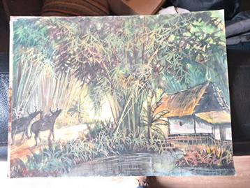 Mooie Aquarel Indonesië  beschikbaar voor biedingen