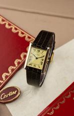 Cartier Tank Must Large / Lemon dial / 1990’s, Overige merken, Leer, Polshorloge, Ophalen of Verzenden