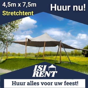 Stretcht tent 4,5x 7,5m incl. op en afbouw! beschikbaar voor biedingen