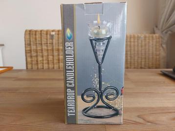 Prachtige Vintage Kandelaar Metaal en Glas Teardrop Model beschikbaar voor biedingen