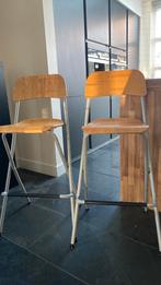 Twee barkrukken, Huis en Inrichting, 2 krukken, Ophalen, Zo goed als nieuw, 60 tot 90 cm