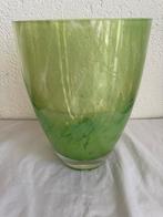 Fidrio groen gevlekte vaas, Ophalen of Verzenden, Minder dan 50 cm, Groen, Glas