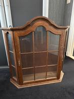 Antiek Houten Vitrinekastje met Glas, Ophalen, Minder dan 50 cm, Gebruikt, Minder dan 100 cm