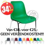 Kantinestoelen Helene groen nieuwe stapelstoelen kuipstoelen, Everardo, Info@everardo.nl, Ophalen of Verzenden, Nieuw