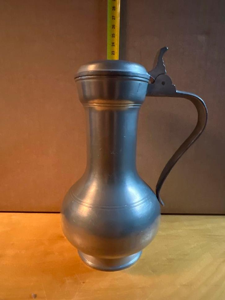 Tinnen kan met deksel, Antiek en Kunst, Antiek | Tin, Ophalen of Verzenden