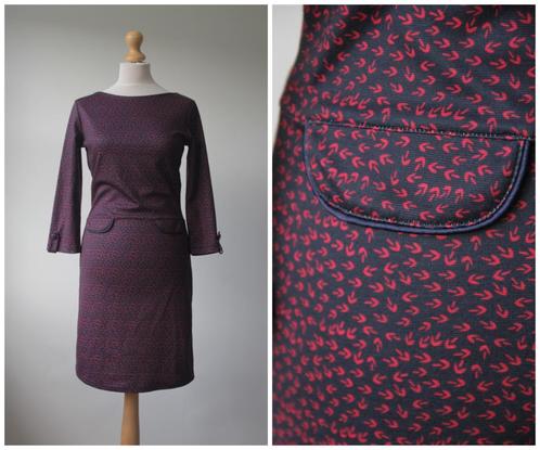 Le Pep - nieuwstaat jurk / blauw rood / maat S, Kleding | Dames, Jurken, Zo goed als nieuw, Maat 36 (S), Blauw, Boven de knie