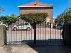 Dubbele inrijpoort tuinpoort 300 cm breed groen gecoat staal, Ophalen, Gebruikt, IJzer, Sierhekwerk