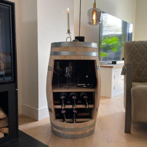 Wijnrek “Sauvignon Blanc” – Handgemaakt uit Kastanje Wijnvat, Huis en Inrichting, Woonaccessoires | Wijnrekken, Nieuw, 75 cm of meer