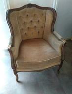 Charmante oude fauteuil met velours bekleding, Antiek en Kunst, Antiek | Meubels | Stoelen en Banken, Ophalen