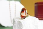 14 Karaat Gouden Ring met mosagaat, Ophalen of Verzenden, Zo goed als nieuw, 17 tot 18, Met edelsteen