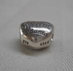 Een zilveren Pandora charm hart met de tekst mama nr.1194, Verzenden, Pandora, Zo goed als nieuw, 1 bedel