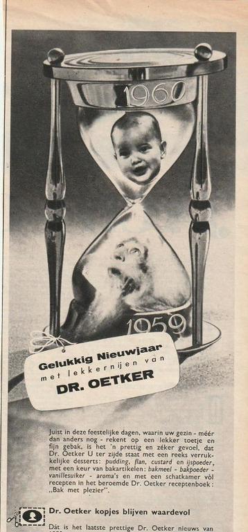 Retro reclame 1952 Dr. Oetker lekkernijen het nieuwe jaar beschikbaar voor biedingen
