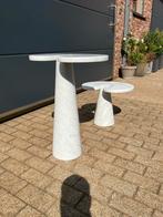 2x Eros Side table Angelo Mangiarotti Carrara marmer, Huis en Inrichting, Tafels | Bijzettafels, Ophalen of Verzenden, Arabescato Travertin mortex cassina b&b italia artifort knoll