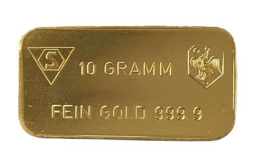 Goud baar 10 gram, Postzegels en Munten, Edelmetalen en Baren, Goud, Ophalen of Verzenden