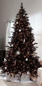 Nieuwe Zwarte Kerstboom. 210 cm. Incl. Led-Lampjes.  Nieuw!, Diversen, Kerst, Ophalen of Verzenden, Nieuw