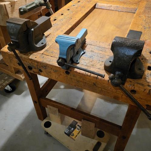 3 x bankschroef, Doe-het-zelf en Verbouw, Gereedschap | Handgereedschap, Gebruikt, Ophalen
