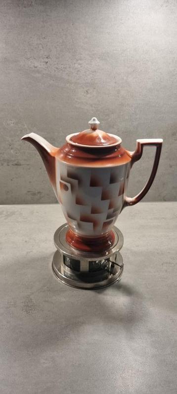 Art Deco Koffiekan op spirituslichtje beschikbaar voor biedingen