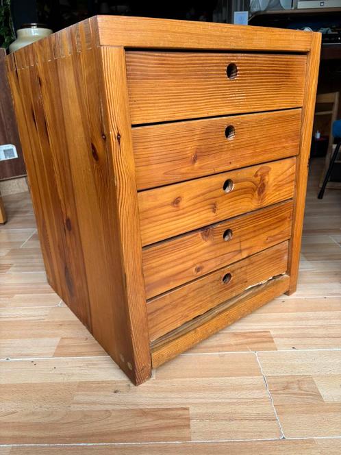 Vintage ladekast massief vuren Ate van Apeldoorn opknapper, Huis en Inrichting, Kasten | Ladekasten, Gebruikt, Minder dan 100 cm