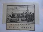 Gravure Oude gasthuis kerk Delft Koornmarkt, C. Decker 1703, Antiek en Kunst, Kunst | Etsen en Gravures, Verzenden