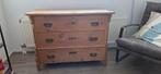 Oud grenen commode met 3 laden, Ophalen, Gebruikt, Oud grenen, 50 tot 100 cm