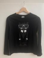 Zwarte longsleeve, shirt met kat van Karl Lagerfeld 146/152, Meisje, Ophalen of Verzenden, Zo goed als nieuw, Shirt of Longsleeve