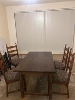 Eikenhouten tafel 140x85 met 4 stoelen, Ophalen, Zo goed als nieuw, 4 tot 6 stoelen