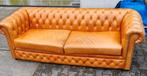 Chesterfield bank honing bruin leer + BEZORGING GRATIS