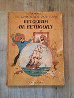 Kuifje Het geheim van de eenhoorn 1e druk 1946 houthoudend, Gelezen, Eén stripboek, Ophalen of Verzenden, Hergé