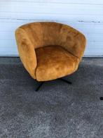 Eleonora Jaimey fauteuil draaifauteuil, velvet okergeel, Ophalen, Nieuw, Metaal