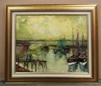 Victor QUIÉNEN, in de haven van Zeebrugge, Antiek en Kunst, Ophalen of Verzenden