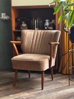 Originele vintage cocktail fauteuil lounge stoel mid century, Ophalen, Bruin, Zo goed als nieuw, Eén