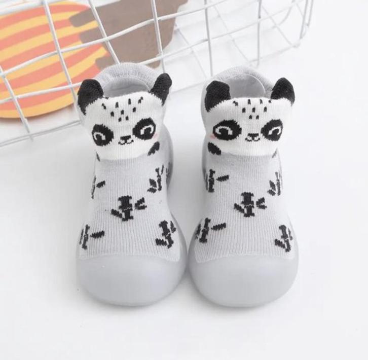 Grijze anti-slip babyschoentjes van Baby-Slofje, Panda, Kinderen en Baby's, Babykleding | Schoentjes en Sokjes, Nieuw, Jongetje of Meisje